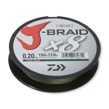 Daiwa - Lijn Gevlochten J-Braid X8 Dark Green 150m - Daiwa - Afbeelding 2